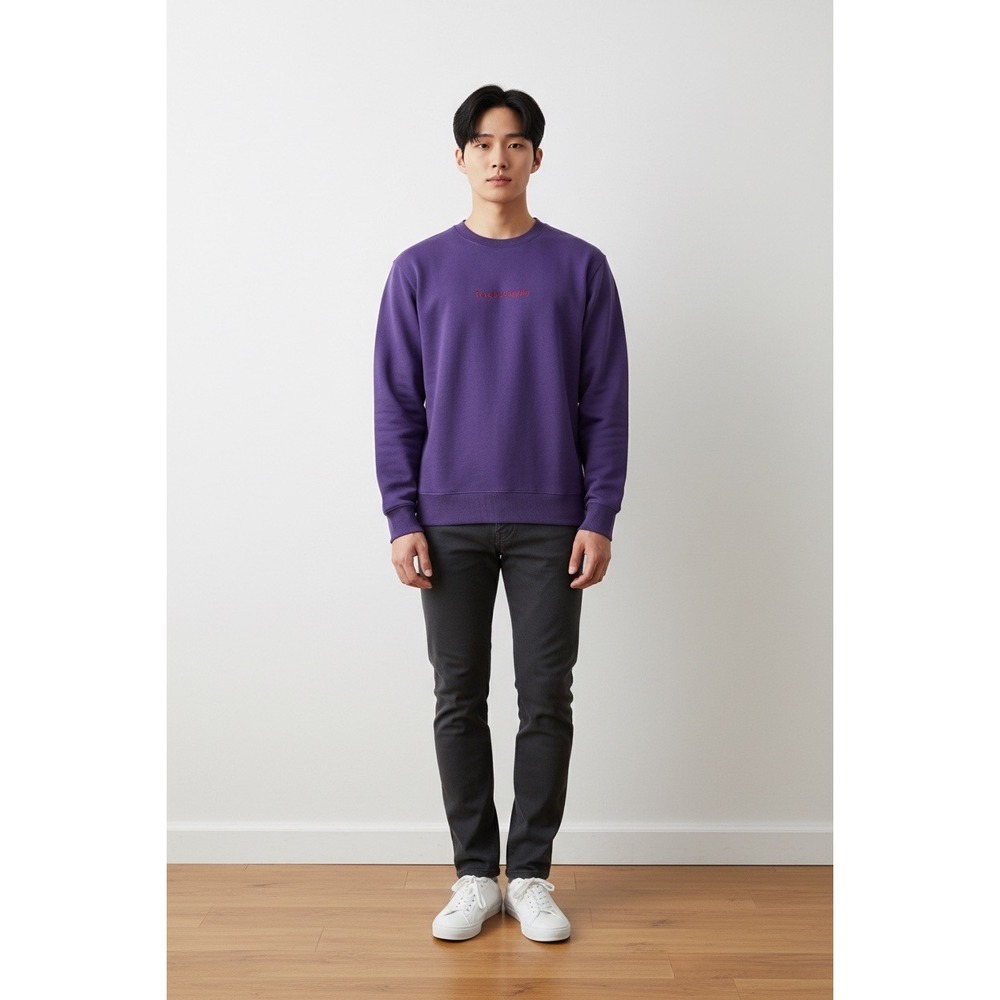 Powers Supply Purple Embroidered Logo Crewneck Sweatshirt Mens,‎ Size L, New